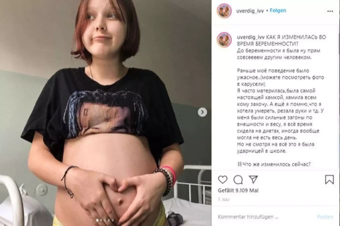 Daria ist hochschwanger. daria