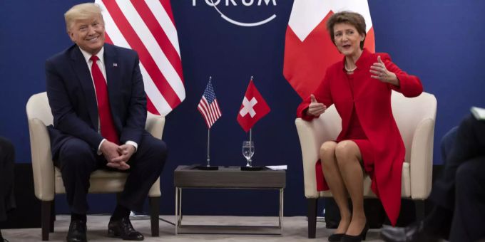 Zuletzt traf Bundespräsidentin Simonetta Sommaruga den US-Präsidenten im Januar am WEF in Davos. Coronavirus WEF