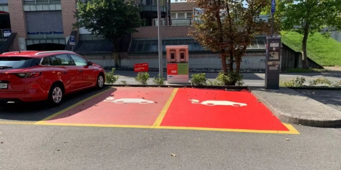 Der neue Mobility-Parkplatz am Bahnhof Münsingen Mobility Münsingen