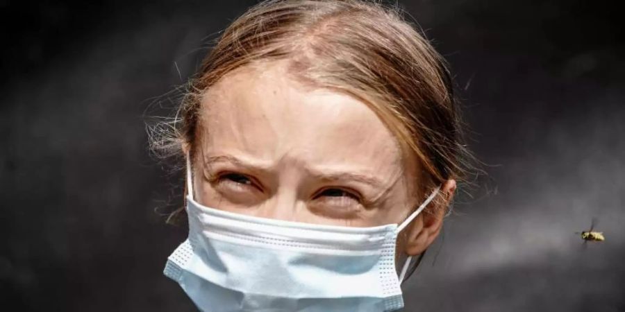 Die Klimaaktivistin Greta Thunberg während einer Pressekonferenz. Foto: Kay Nietfeld/dpa