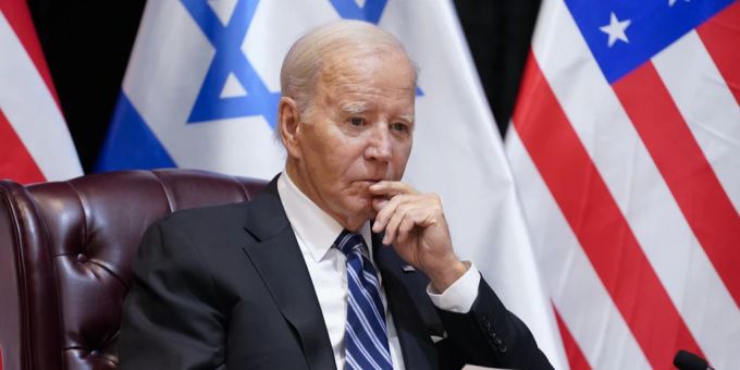 Joe Biden bei seinem Besuch in Tel Aviv während des Israel-Kriegs. Israel-Krieg