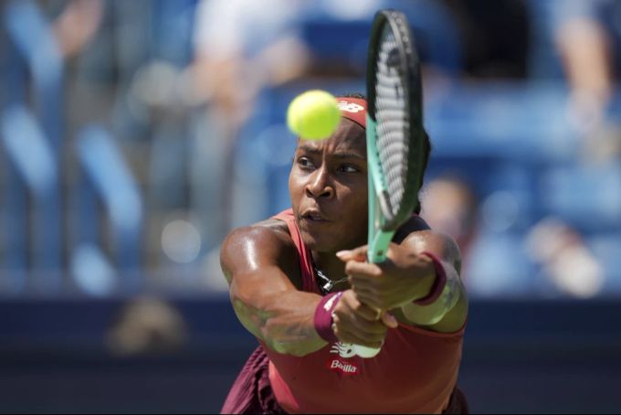 Coco Gauff während eines Tennisspiels tennis
