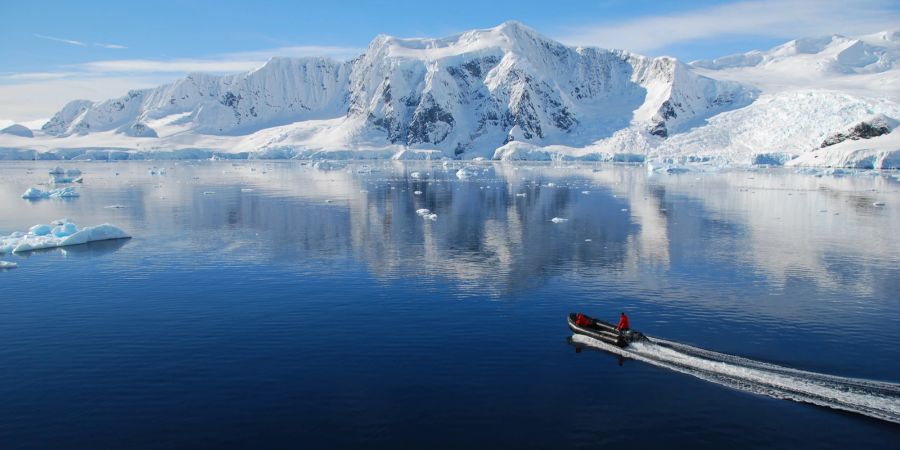 Schlauchboot Antarktis.
