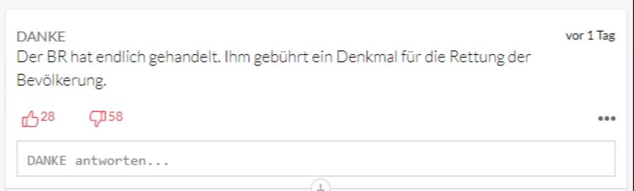 Der Bundesrat hat mit der Einführung lange gehadert. Dieser User glaubt, dass mit der Zertifikatspflicht nun viele Menschenleben gerettet würden.