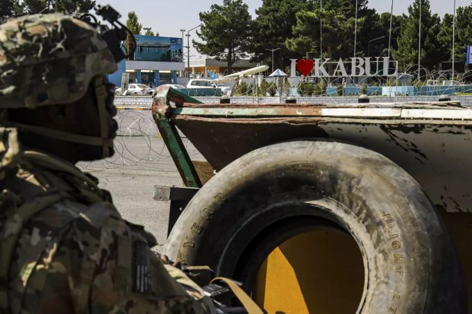 Ein US-Soldat in Kabul. Taliban