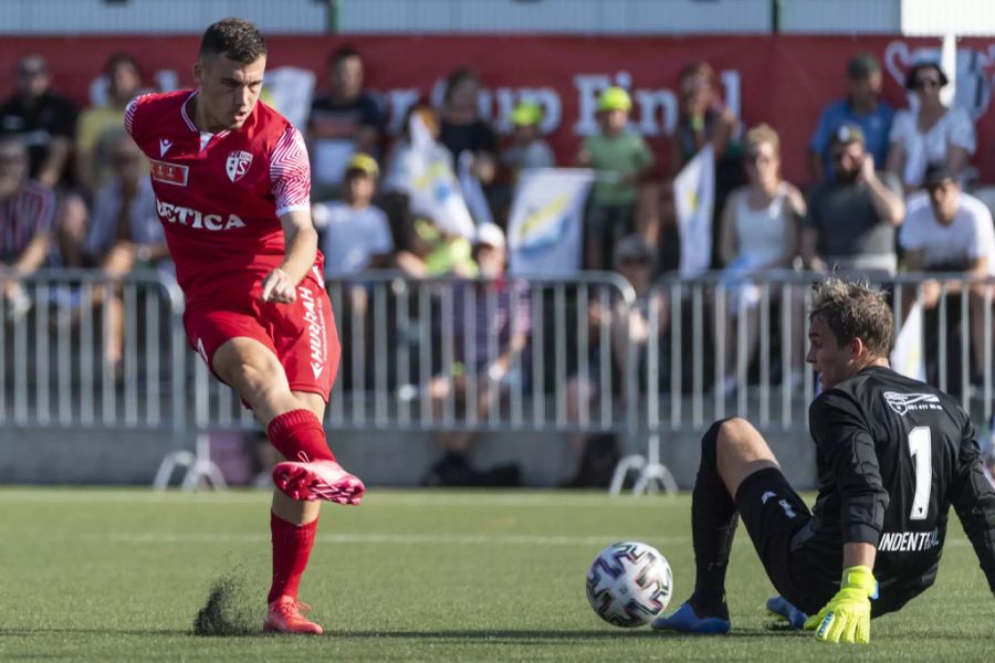 Der FC Sion setzt sich gegen Bubendorf durch. Hier erzielt Stojilkovic das frühe 1:0.