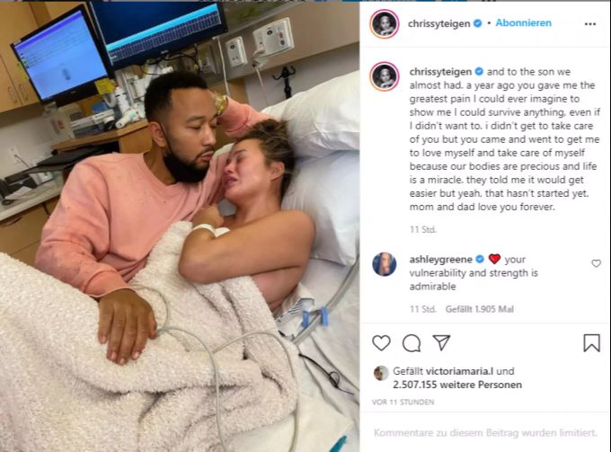 Der emotionale Instagram-Post von Model «Chrissy» Christine Teigen. Christine Teigen John Legen