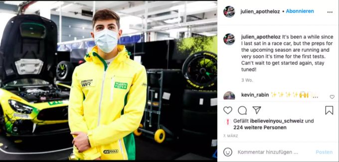 Julien Apothéloz kann das erste Rennen vom 14. bis 18. April in Monza (IT) kaum erwarten. Julien Apothéloz