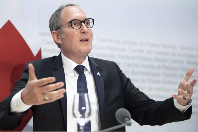 Christian Rathgeb, Präsident der Konferenz der Kantonsregierungen, spricht bei einer Pressekonferenz. Christian Rathgeb