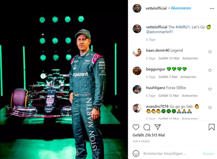 Sebastian Vettel fährt neu bei Aston Martin.