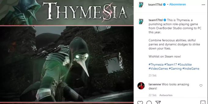 Team17 und Overborder Studio arbeiten für Thymesia zusammen. action-rollenspiel