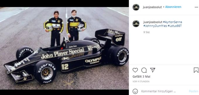 Johnny Dumfries und Ayrton Senna. Johnny Dumfries