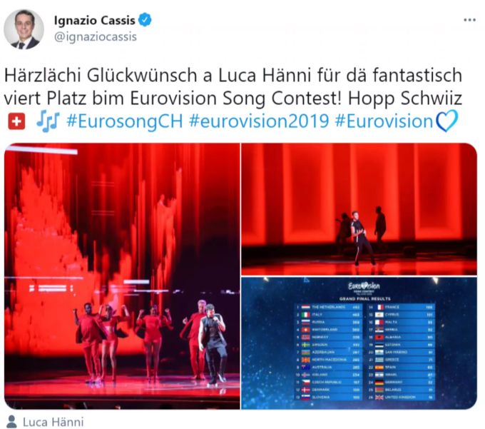 2019 kriegte Luca Hänni Gratulationen aus dem Bundesrat. Luca Hänni