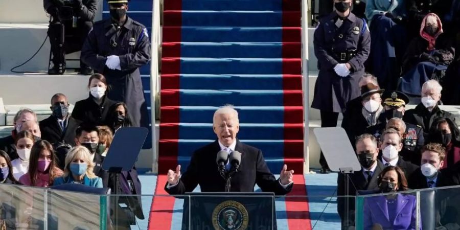 US-Präsident Joe Biden hält seine Antrittsrede. Foto: Patrick Semansky/AP/dpa