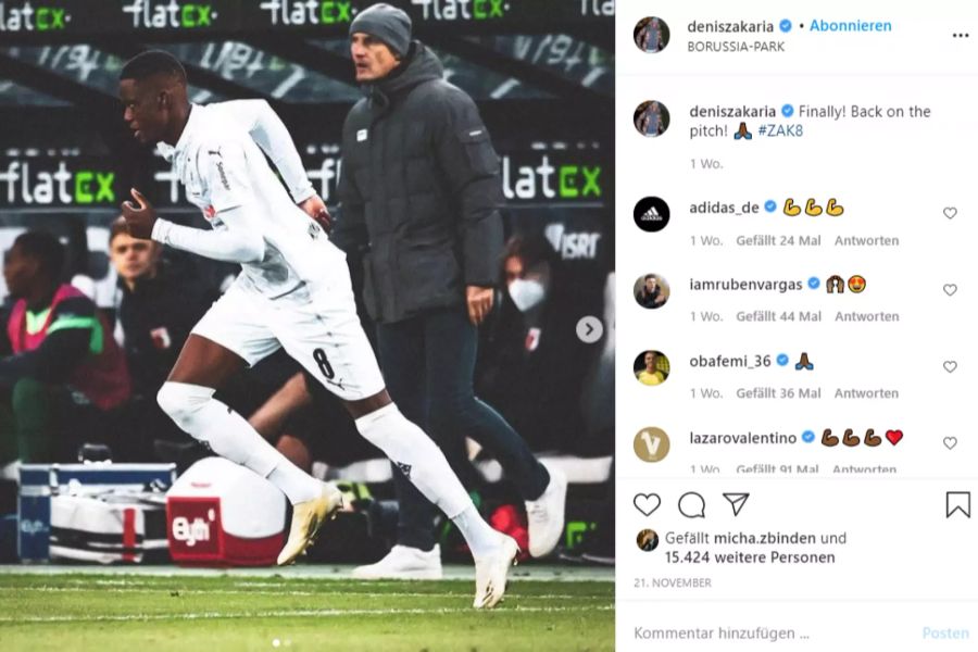 Denis Zakaria bei seinem Comeback gegen Augsburg.