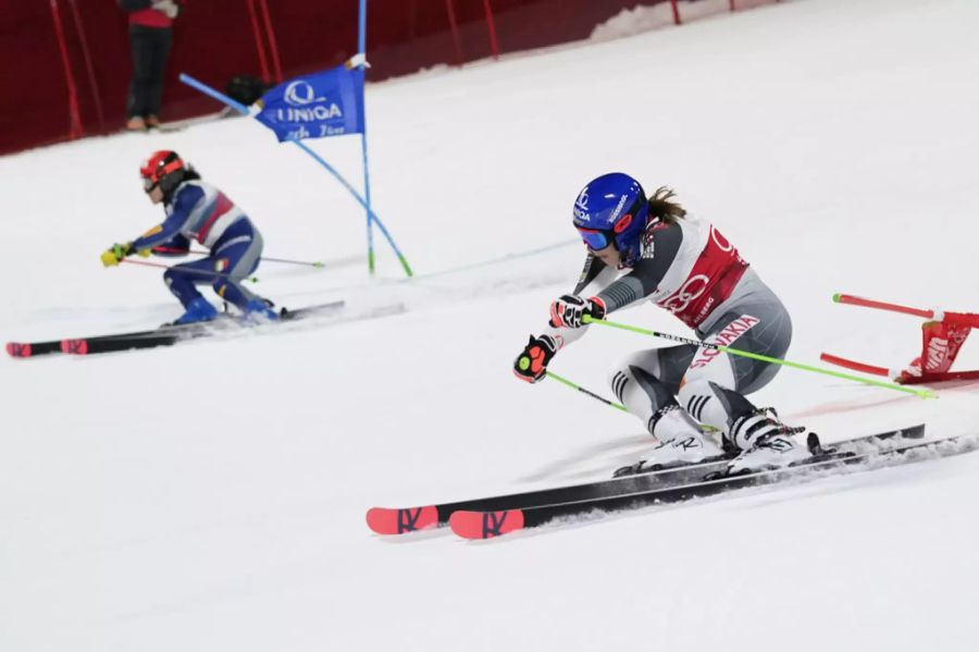 Petra Vlhova (r.) im Duell mit Federica Brignone.