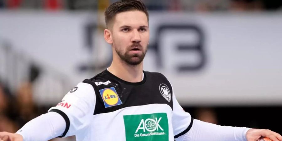 Wird nicht bei der Handball-WM in Ägypten teilnehmen: Fabian Wiede. Foto: Peter Steffen/dpa