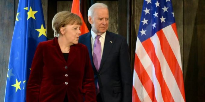 Angela Merkel und Joe Biden. (Archivbild, 2015) Joe Biden Angela Merkel