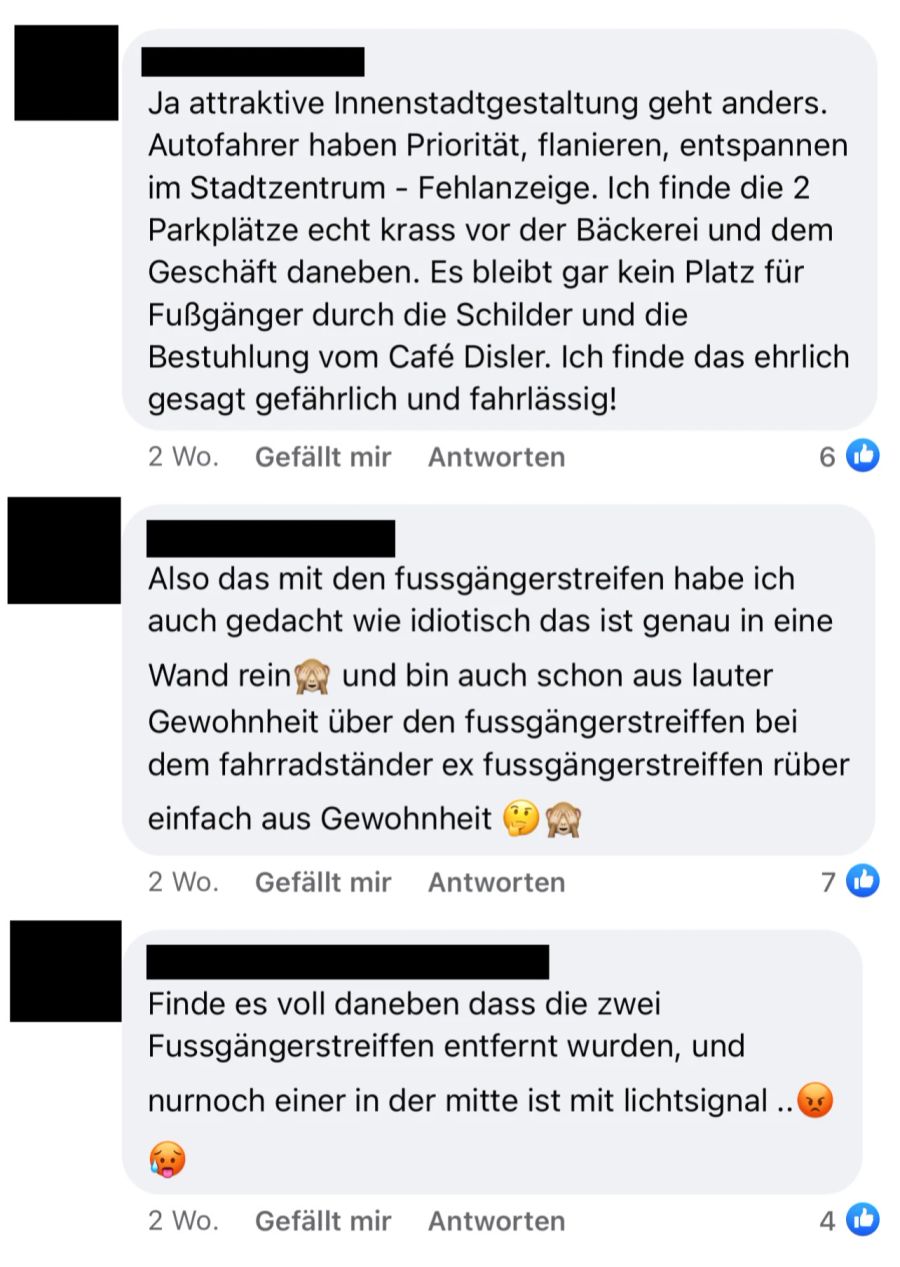 Auf Facebook wird der Fussgängerstreifen scharf kritisiert.