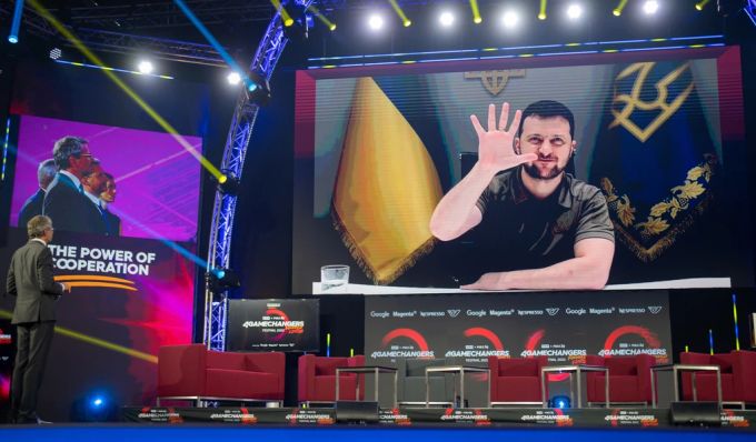 Selenskyj hielt auch bei dem «4GAMECHANGERS FESTIVAL 2022» eine Videoansprache. Selenskyj