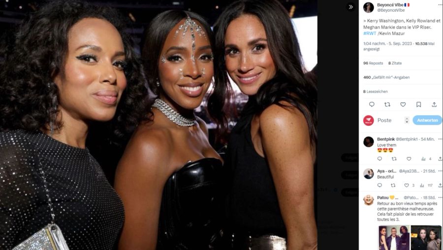 Meghan Markle bei einem Beyoncé-Konzert mit ihrer prominenten Clique. Auf dem Foto: Kerry Washington (links) und Kelly Rowland (mitte).