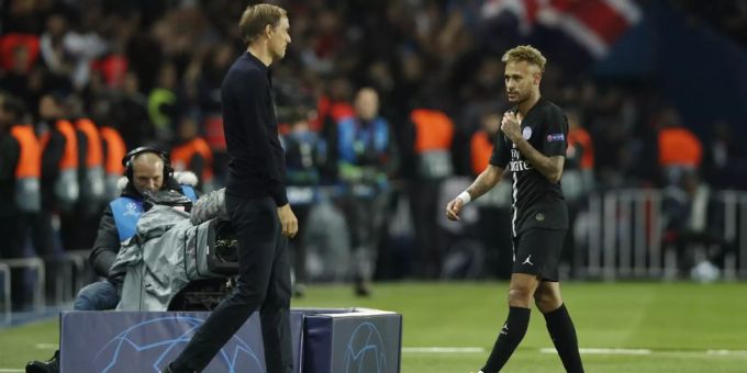 Neymar (rechts) und Thomas Tuchel (links). Neymar