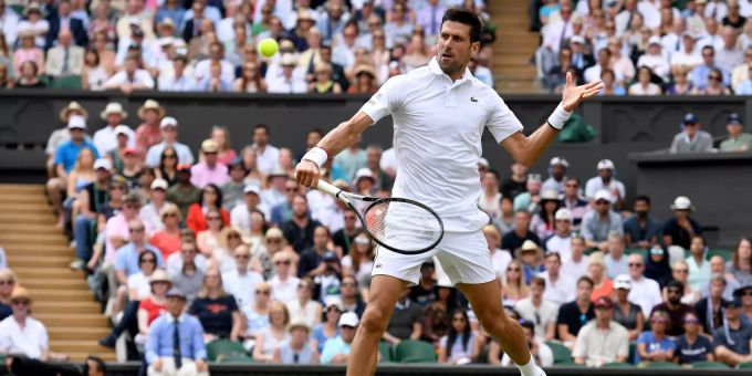 Novak Djokovic fertigte in Wimbledon im Viertelfinal David Goffin ab. Wimbledon