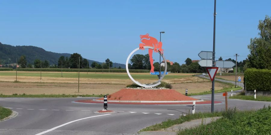 Der Froschkreisel an Hauptstrasse/ Bernstrasse in Wengi.