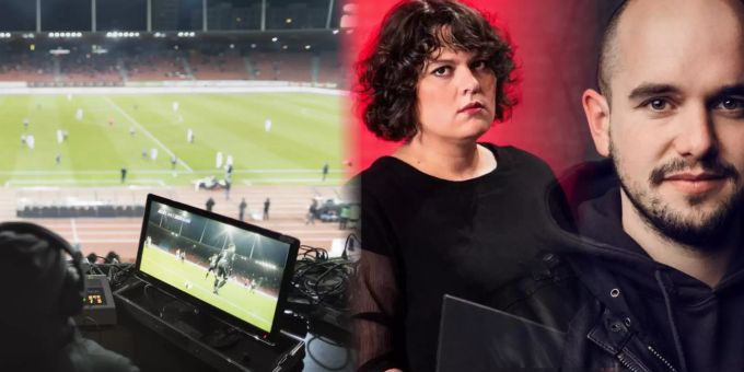 Die SRF-Satiriker Patti Basler und Renato Kaiser wünschen sich mehr Frauen-Fussball im Schweizer Fernsehen. SRF
