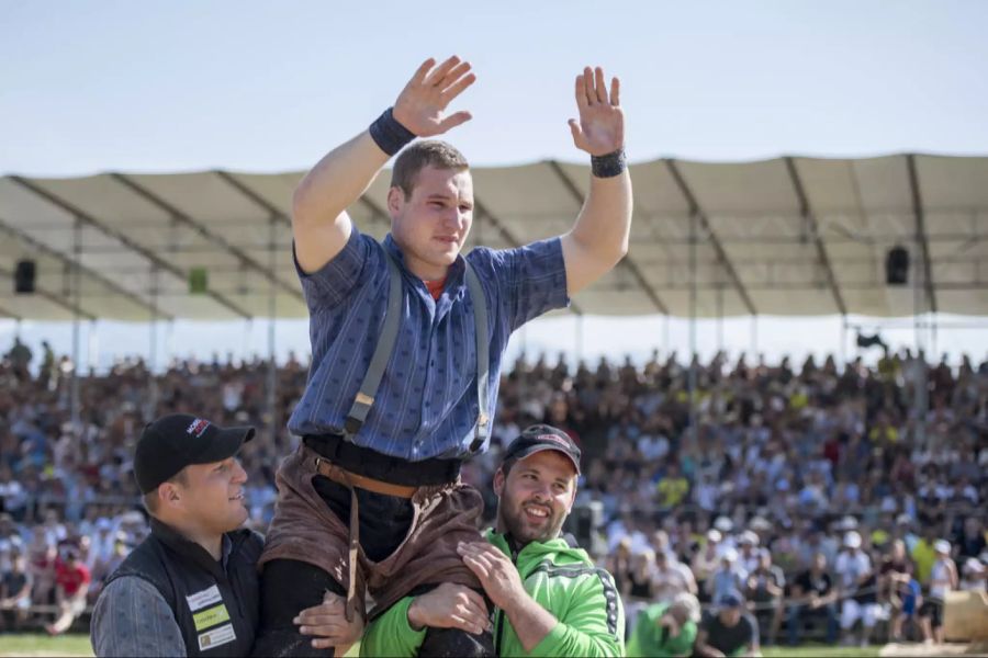 Joel Wicki nach seinem Sieg am Luzerner Kantonalen 2018.