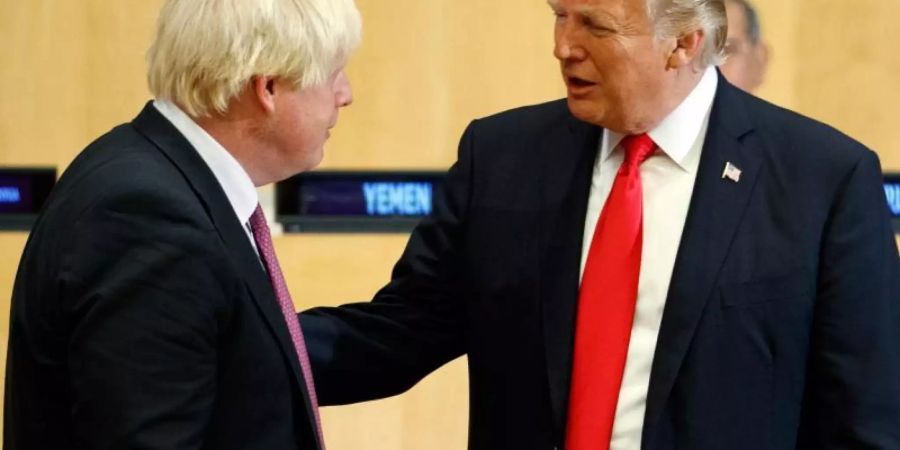 US-Präsident Donald Trump im Herbst 2017 im Gespräch mit Boris Johnson. Foto: Evan Vucci/AP