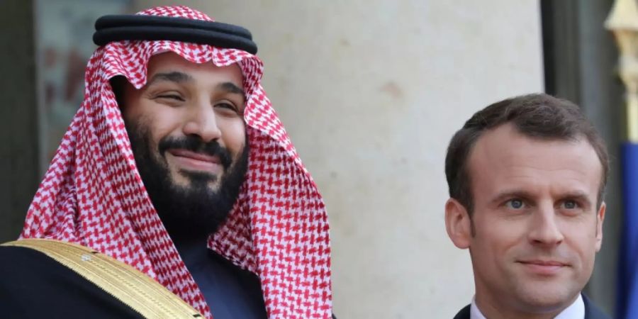 Prsäsident Macron mit Kronprinz bin Salman