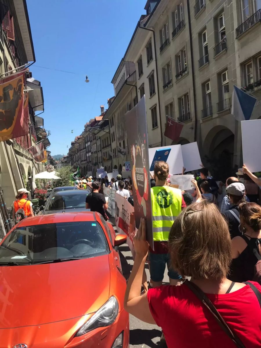 Demonstranten Waisenhausplatz