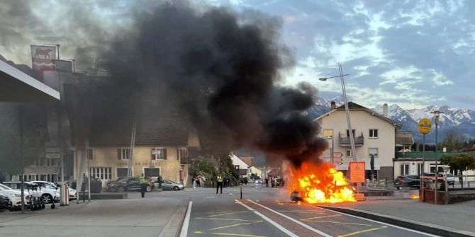 Ein Fahrzeugbrand