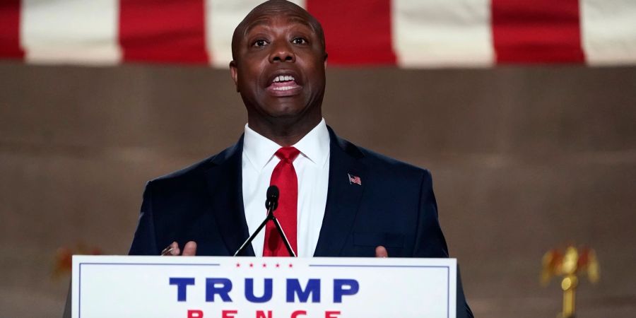 Tim Scott während des Republikanischen Parteitages vor den Präsidentschaftswahlen 2020, als Donald Trump für die Wiederwahl kandidierte. 2024 will Scott selbst für das Amt antreten.