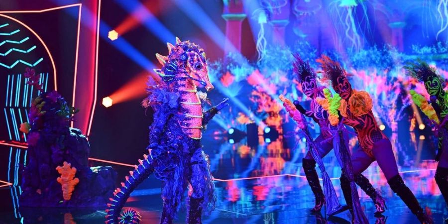 Premiere bei «The Masked Singer»: Unter dem Seepferdchen-Kostüm steckte Anna Loos. Damit war zum ersten Mal ein Ehepaar Teil der Rate-Show.