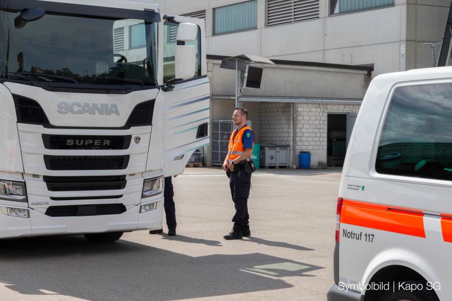 Schwerverkehrskontrolle Kantonspolizei St. Gallen