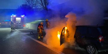 A4 Cham, Fahrzeugbrand auf der Autobahn