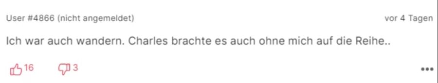 «Charles brachte es auch ohne mich auf die Reihe», gibt dieser Nau.ch-Leser zu.