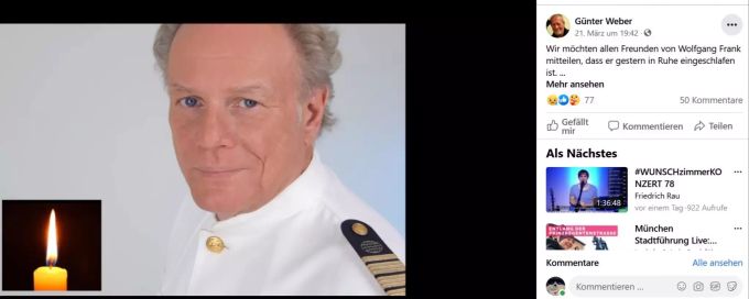 Wolfgang Frank ist im Alter von 65 Jahren verstorben. das traumschiff