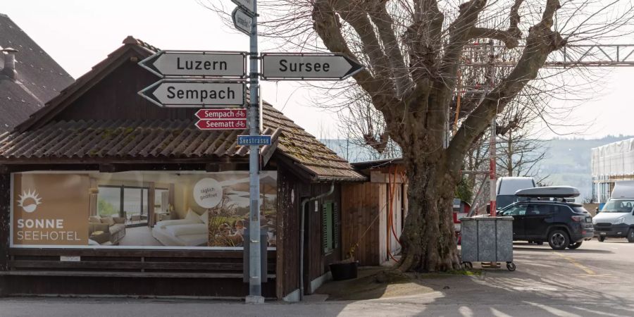 Ortsschild der Gemeinde Sursee.