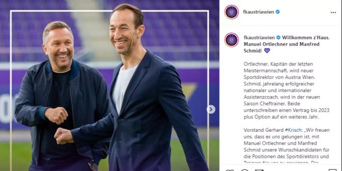 FK Austria Wien hat neuen Trainer und Sportdirektor