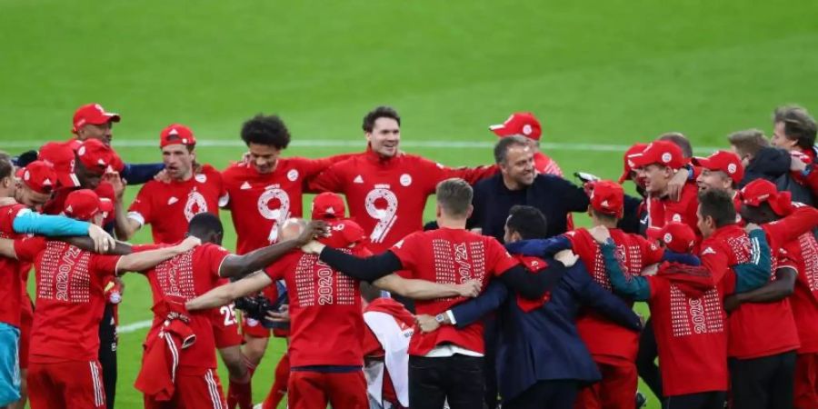 Der FC Bayern München wurde zum neunten Mal in Folge deutscher Fussball-Meister. Foto: Peter Kneffel/dpa-Pool/dpa