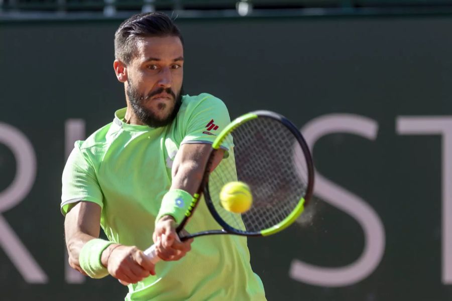 Damir Dzumhur im Einsatz beim ATP-Turnier in Genf 2019.