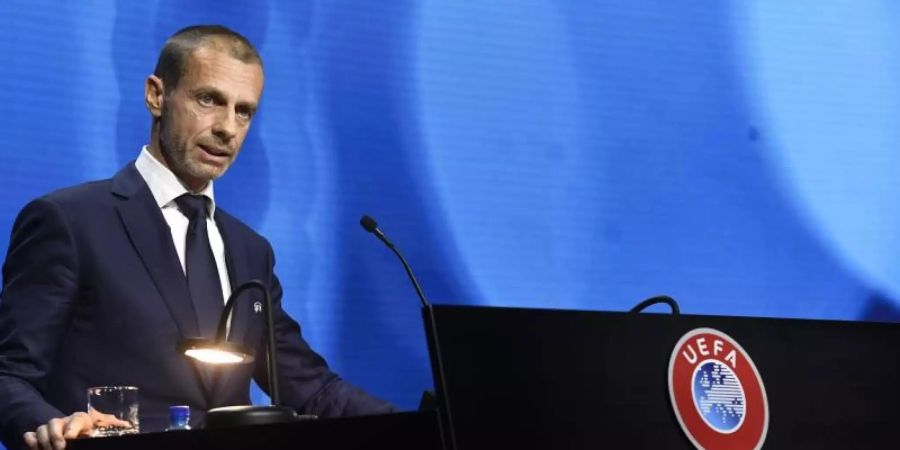 Aleksander Ceferin ist der Präsident der UEFA. Foto: Richard Juilliart/UEFA/AP/dpa