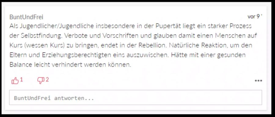 Das Grenzen von Jugendlichen ausgereizt werden, sei normal, findet dieser Leser.