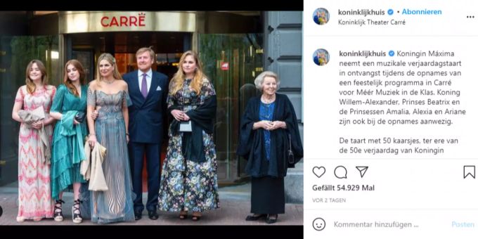 Die niederländischen Royals bei ihrem edlen Auftritt vor dem Theater Carré in Amsterdam. royals auftritt