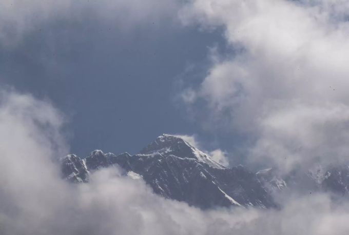 Blick auf die Spitze des Mount Everest. Mount Everest