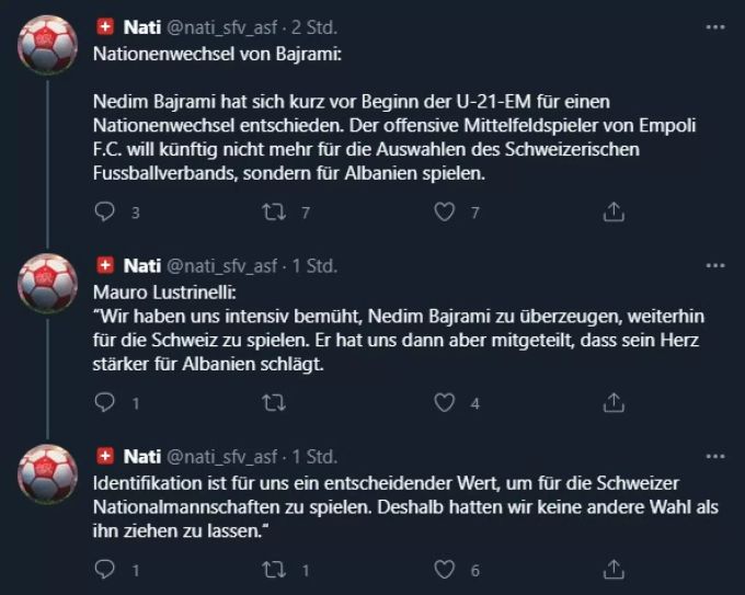 Nedim Bajrami wird die Schweiz in Richtung Albanien verlassen. Albanien nedjim bajrami