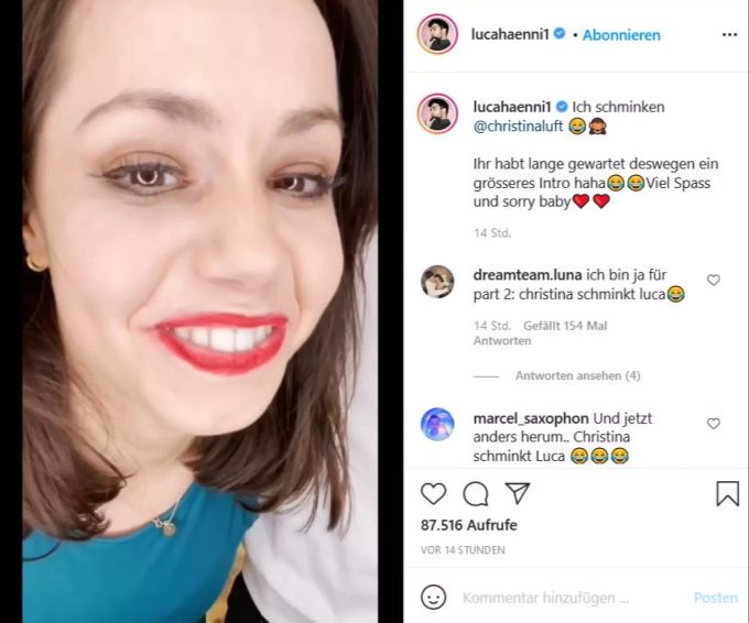Das etwas andere Make-up von Christina Luft. luca hänni